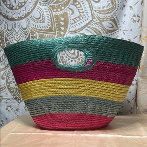 Vintage woven straw Tote Bag